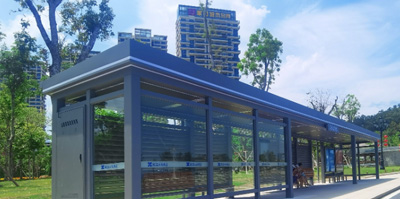 珠海情侣路公交候车亭已投入使用